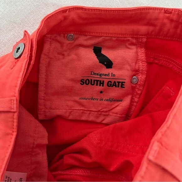 AG Adriano GoldSchmied The Prima Crop Cigarette Crop in Coral/Orange, Size 25 - Picture 14 of 14